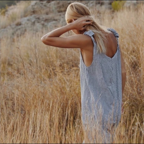 - New! Beachwood Baby brand jumpsuit. White and Blue Stripes. Size XS - Picture 4 of 14